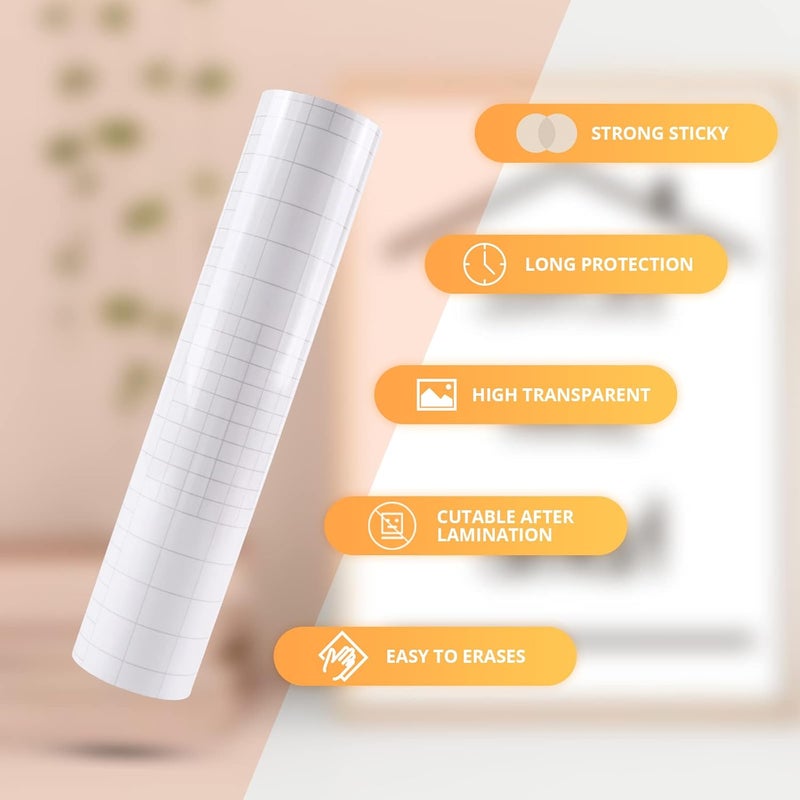 HTVRONT Clear Self-Adhesive Laminating Vinyl Roll-12"x30FT Non Thermal Laminating Film,No Machine Needed Clear Vinyl Laminate for Stickers - Image 3